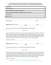 Summer Flounder Winter Aggregate Landing Program Application Form - Rhode Island, Page 3