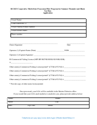 Cooperative Multi-State Possession Pilot Program for Summer Flounder and Black Sea Bass Application Form - Rhode Island, Page 2