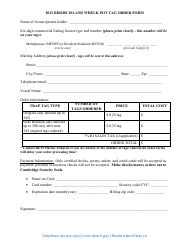 Whelk Pot Tag Order Form - Rhode Island, Page 2