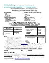 Multi-Purpose License Renewal Application - Rhode Island