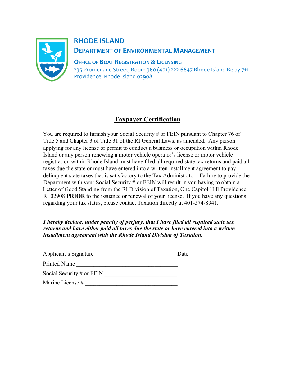 2023 Rhode Island MultiPurpose License Renewal Application Fill Out