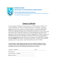 Student Shellfish License New/Renewal Application - Rhode Island, Page 3