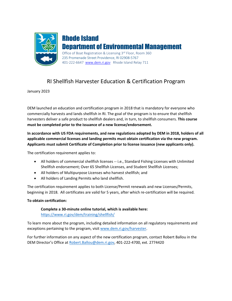 Student Shellfish License New / Renewal Application - Rhode Island, Page 4