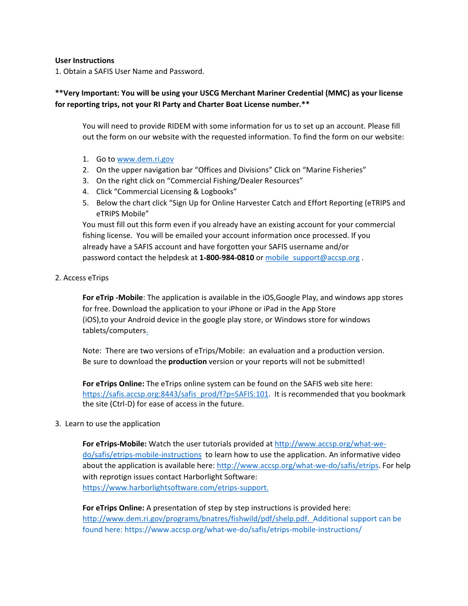 Ri Party  Charter Vessel License Applicaton - Rhode Island, Page 3