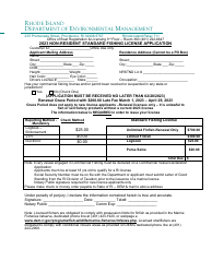 Non-resident Standard Fishing License Application - Rhode Island