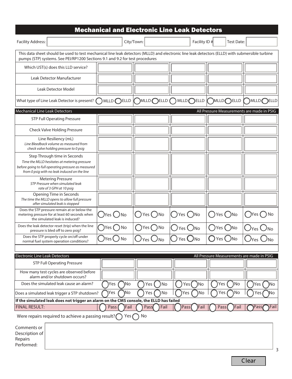 Standardized Annual Testing Form for Ust Systems - Rhode Island, Page 3