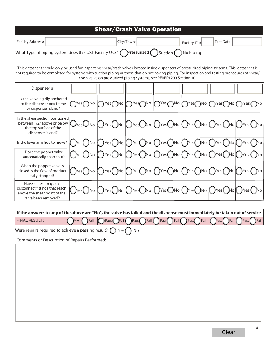 Standardized Annual Testing Form for Ust Systems - Rhode Island, Page 4