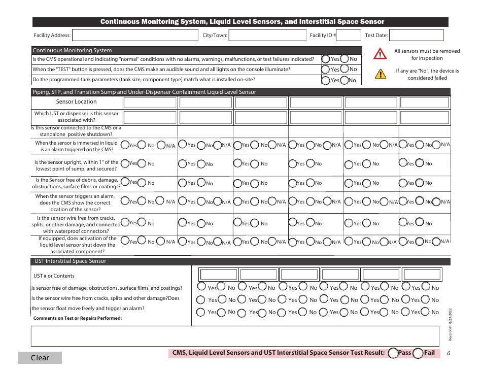 Standardized Annual Testing Form for Ust Systems - Rhode Island, Page 6