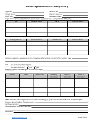 Wetland Edge Delineation Data Form (Upland) - Rhode Island, Page 2