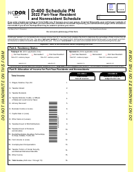 Form D-400 Schedule PN Part-Year Resident and Nonresident Schedule - North Carolina, Page 2
