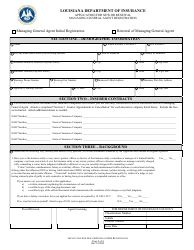 Application for New or Renewal Managing General Agent Registration - Louisiana, Page 2
