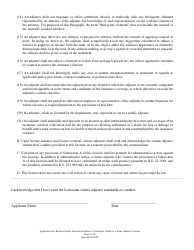 Application for Business Entity Insurance Producer, Consultant, Public or Claims Adjuster License - Louisiana, Page 8