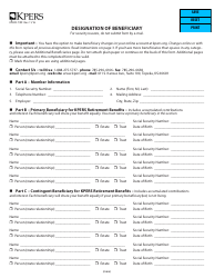 Document preview: Form KPERS-7/99 Designation of Beneficiary - Kansas