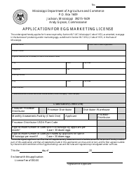 Application for Egg Marketing License - Mississippi, Page 2