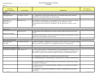 Document preview: Review Requirements Checklist - Crop/Hail - North Carolina