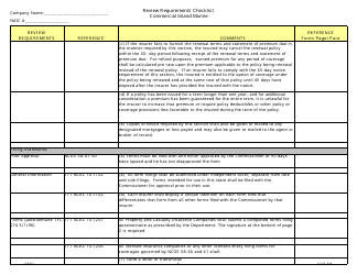 Review Requirements Checklist - Commercial Inland Marine - North Carolina, Page 4