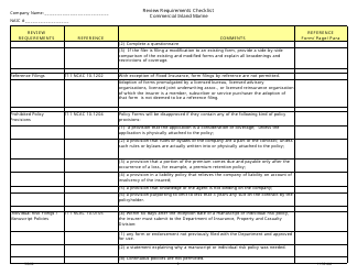 Review Requirements Checklist - Commercial Inland Marine - North Carolina, Page 5