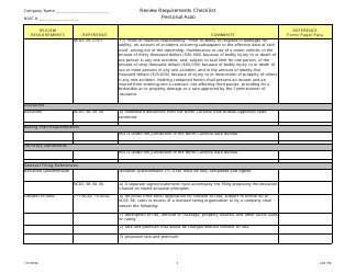 Review Requirements Checklist - Personal Auto - North Carolina, Page 2