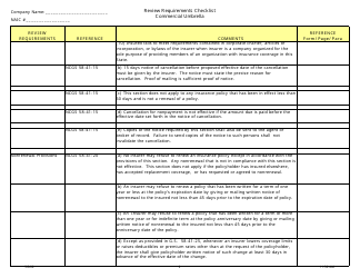 Review Requirements Checklist - Commercial Umbrella - North Carolina, Page 2