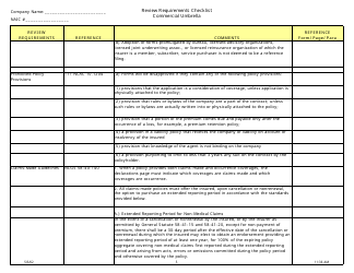 Review Requirements Checklist - Commercial Umbrella - North Carolina, Page 5