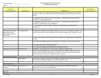 Review Requirements Checklist - Commercial Umbrella - North Carolina, Page 6