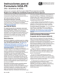 Document preview: Instrucciones para IRS Formulario 943A-PR Registro De La Obligacion Contributiva Federal Del Patrono Agricola (Puerto Rican Spanish), 2022