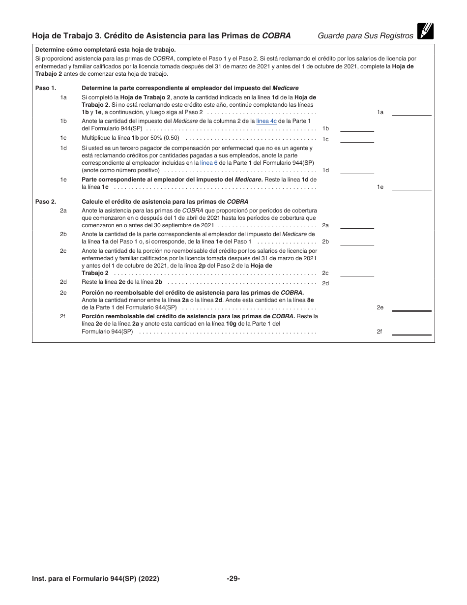Instrucciones para IRS Formulario 944(SP) Declaracion Federal Anual De Impuestos Del Patrono O Empleador (Spanish), Page 29