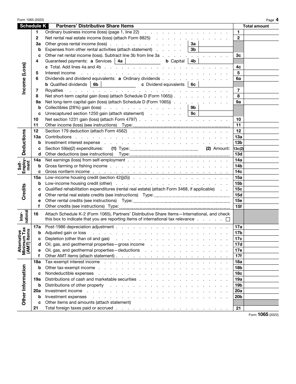 IRS Form 1065 U.S. Return of Partnership Income, Page 4