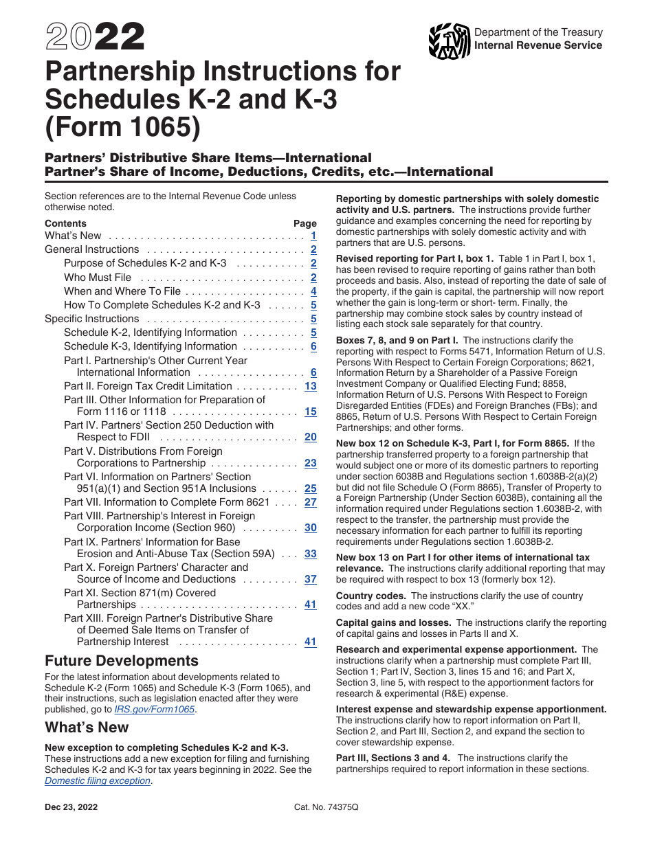 Instructions for IRS Form 1065 Schedule K-2, K-3, Page 1