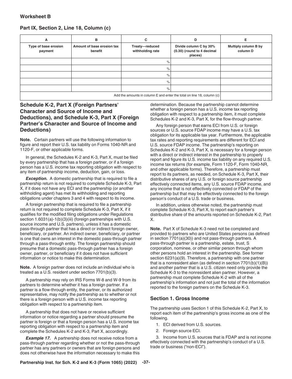 Instructions for IRS Form 1065 Schedule K-2, K-3, Page 37