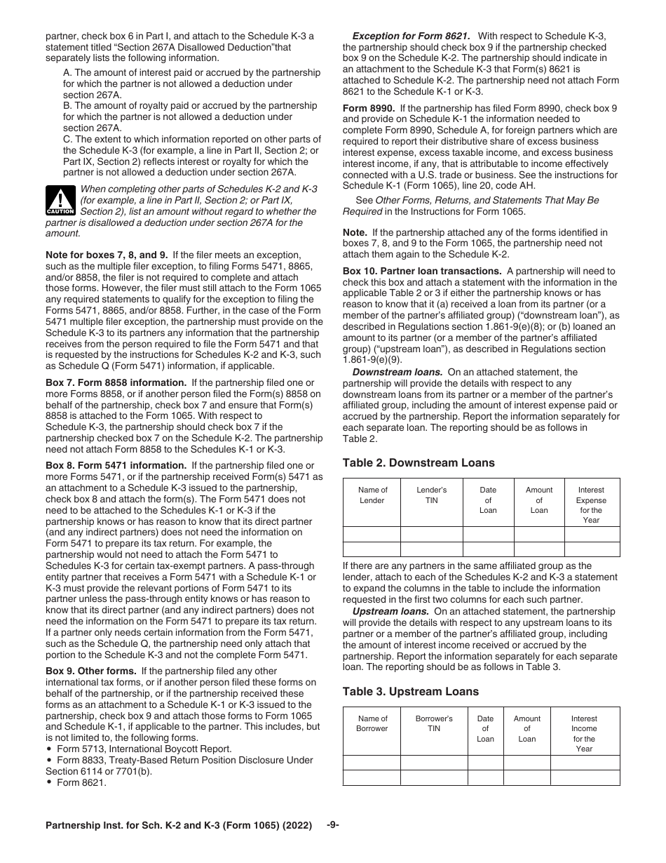 Instructions for IRS Form 1065 Schedule K-2, K-3, Page 9