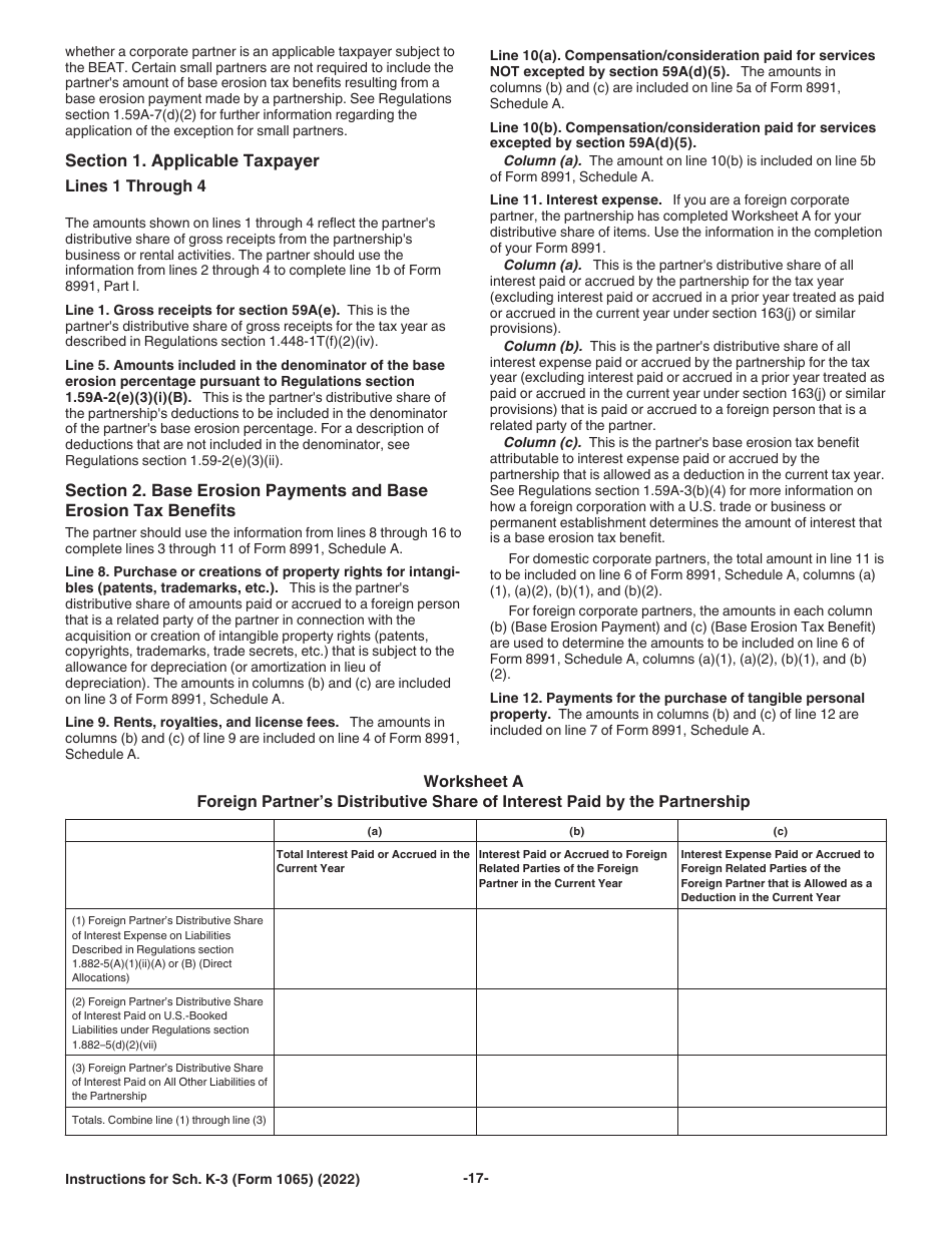 Instructions for IRS Form 1065 Schedule K-3 Partners Share of Income, Deductions, Credits, Etc-International, Page 17