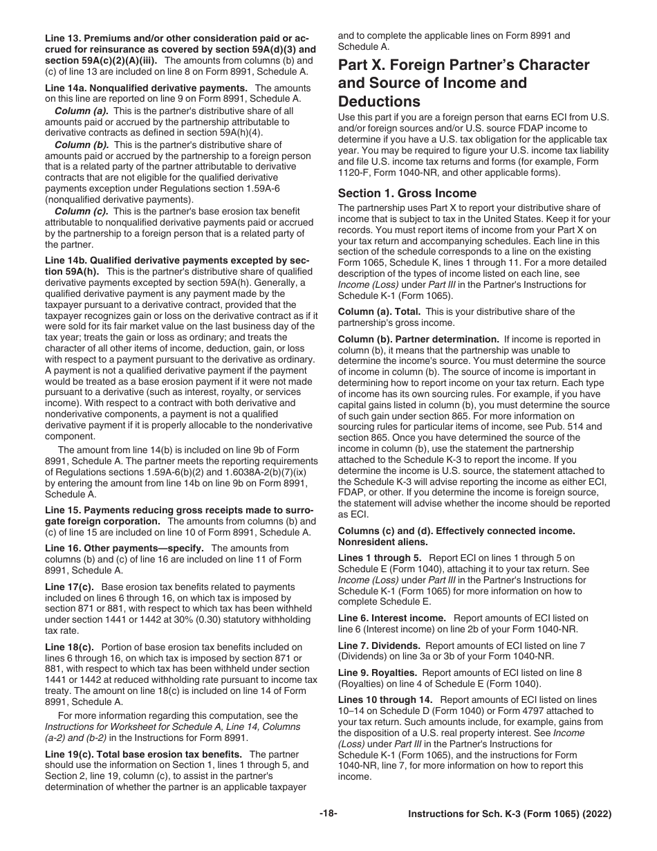 Instructions for IRS Form 1065 Schedule K-3 Partners Share of Income, Deductions, Credits, Etc-International, Page 18
