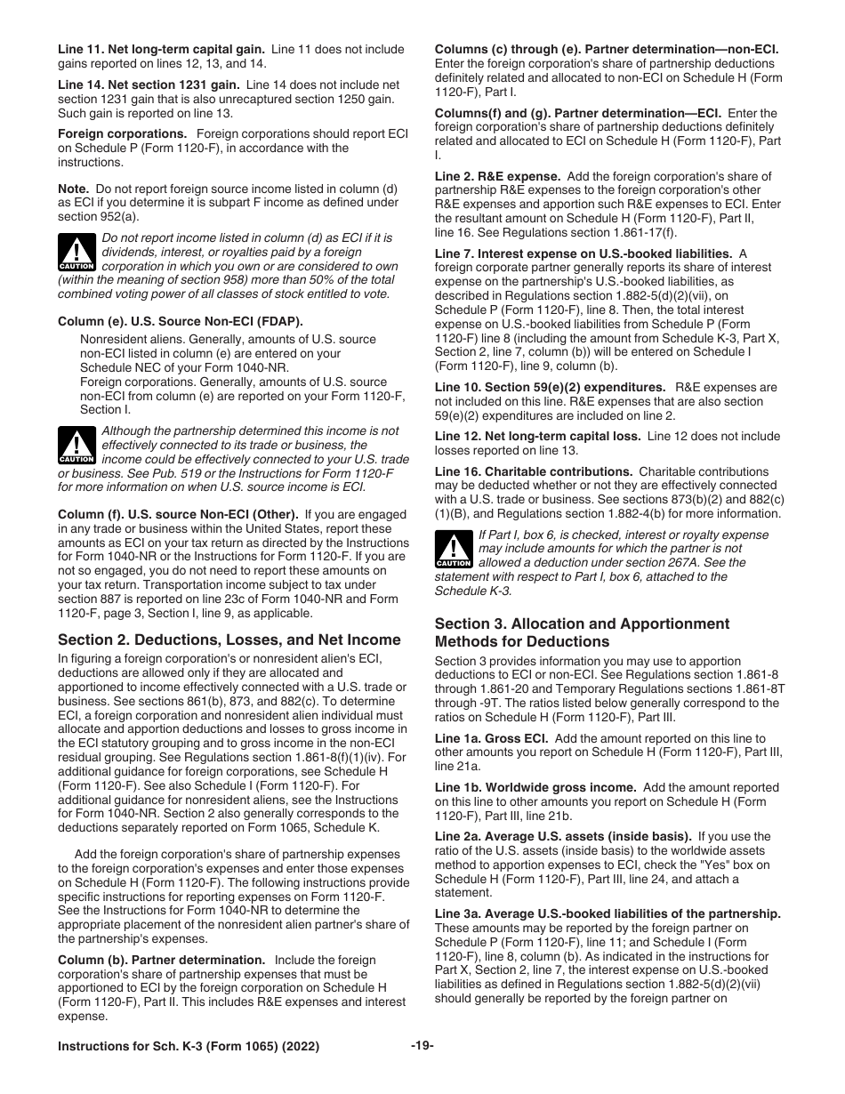 Instructions for IRS Form 1065 Schedule K-3 Partners Share of Income, Deductions, Credits, Etc-International, Page 19