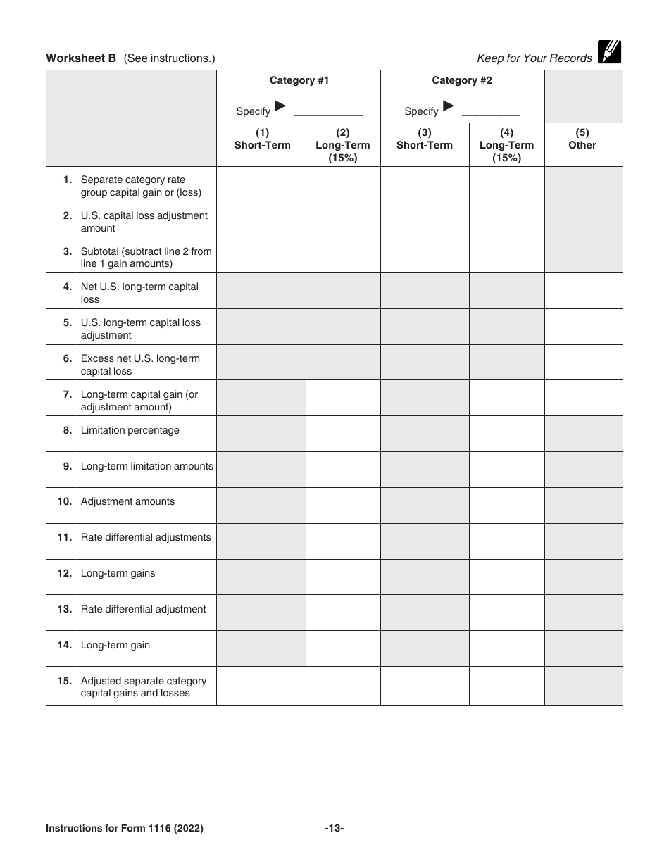 Instructions for IRS Form 1116 Foreign Tax Credit (Individual, Estate, or Trust), Page 13
