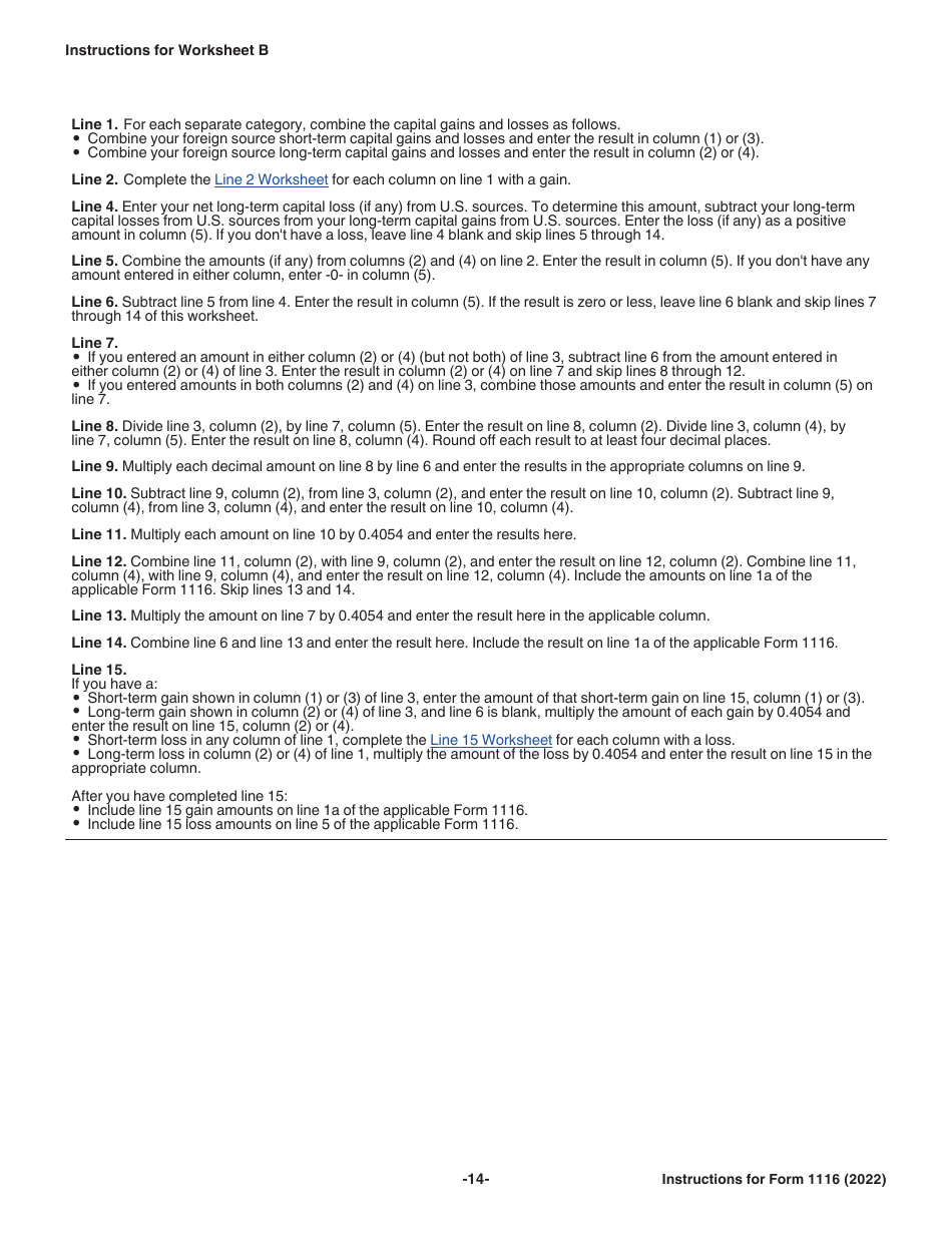 Instructions for IRS Form 1116 Foreign Tax Credit (Individual, Estate, or Trust), Page 14