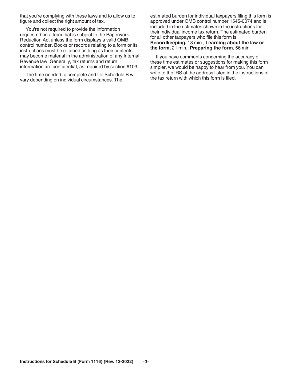 Instructions for IRS Form 1116 Schedule B Foreign Tax Carryover Reconciliation Schedule, Page 3