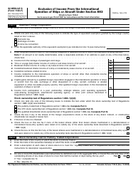 IRS Form 1120-F Schedule S Exclusion of Income From the International Operation of Ships or Aircraft Under Section 883