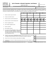 Document preview: IRS Form 1120-F Schedule V List of Vessels or Aircraft, Operators, and Owners