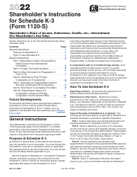 Document preview: Instructions for IRS Form 1120-S Schedule K-3 Shareholder&#039;s Share of Income, Deductions, Credits, Etc.- International