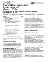 Instructions for IRS Form 1120-S Schedule K-3 Shareholder&#039;s Share of Income, Deductions, Credits, Etc.- International