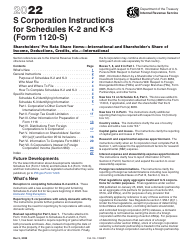 Instructions for IRS Form 1120-S Schedule K-2, K-3