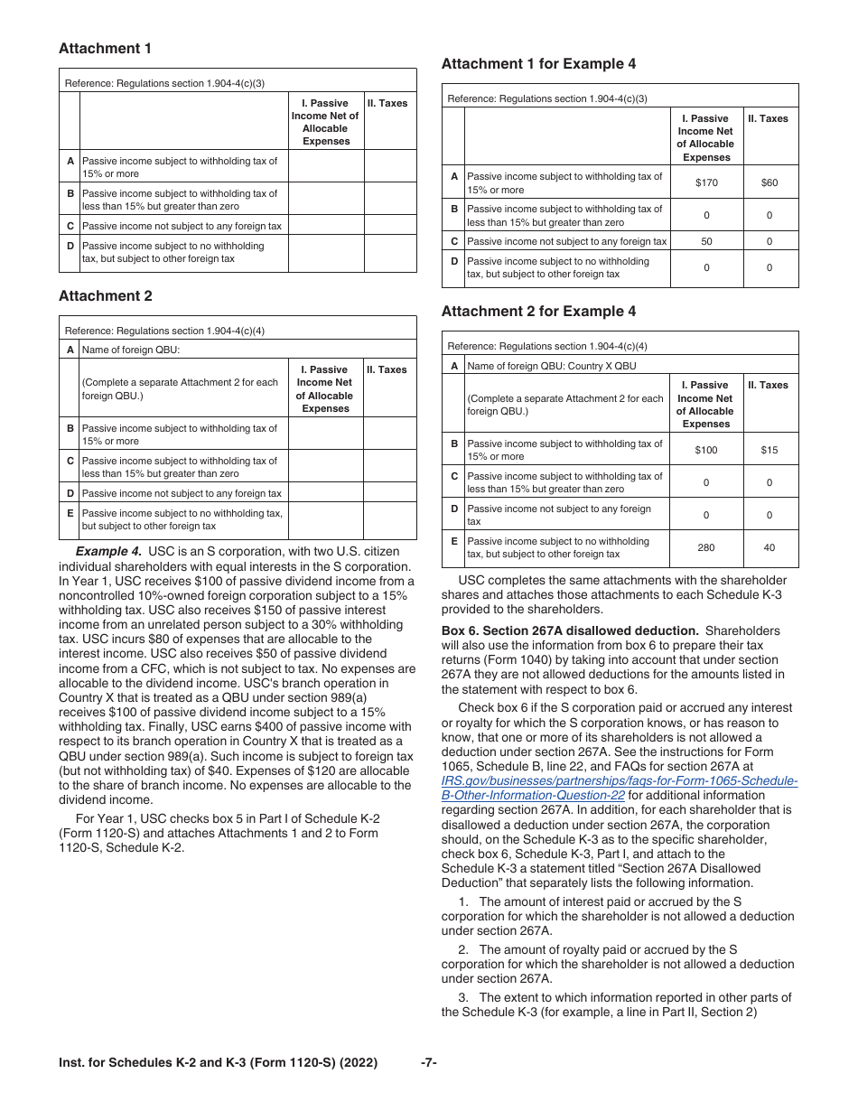 Instructions for IRS Form 1120-S Schedule K-2, K-3, Page 7