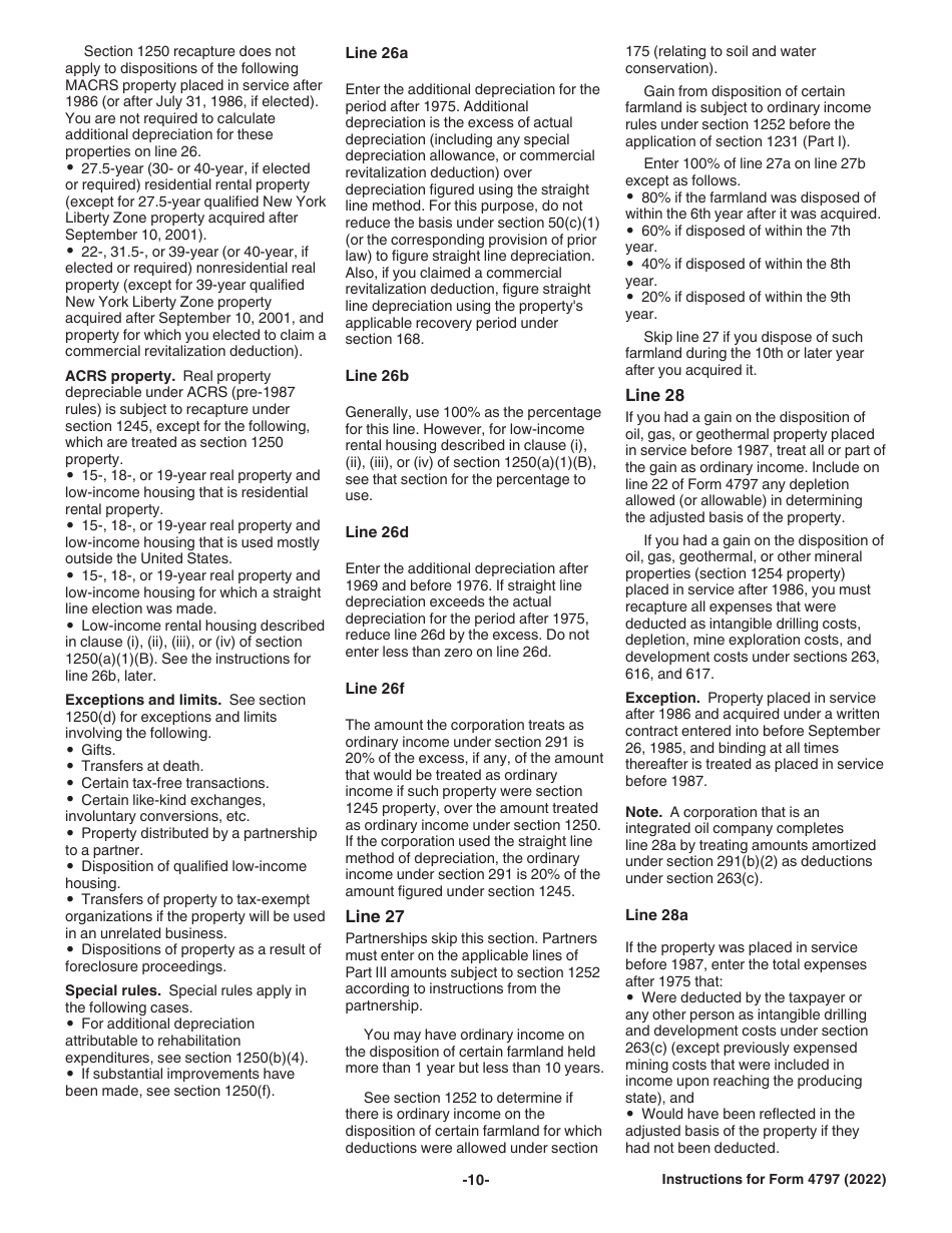 Download Instructions for IRS Form 4797 Sales of Business Property PDF