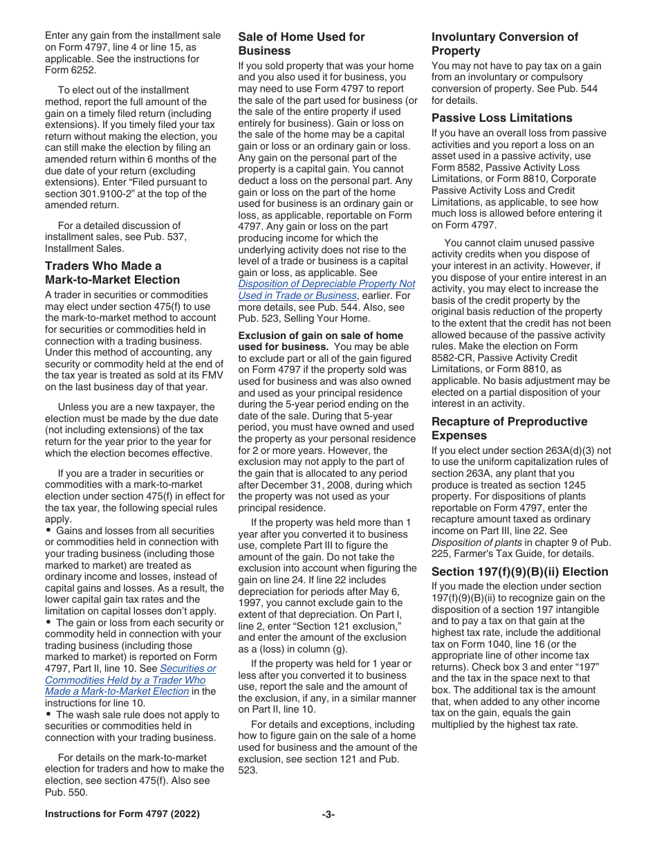 Download Instructions for IRS Form 4797 Sales of Business Property PDF