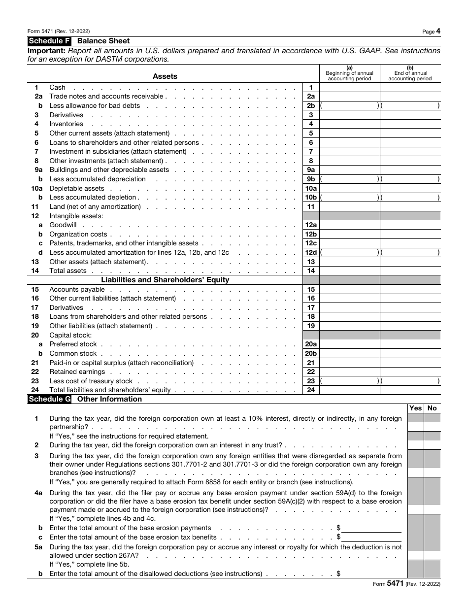 IRS Form 5471 Information Return of U.S. Persons With Respect to Certain Foreign Corporations, Page 4