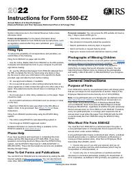 Instructions for IRS Form 5500-EZ Annual Return of a One Participant (Owners/Partners and Their Spouses) Retirement Plan or a Foreign Plan