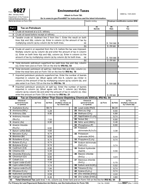 IRS Form 6627  Printable Pdf