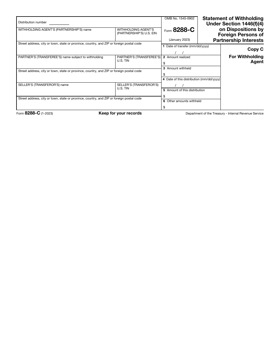 IRS Form 8288-C Statement of Withholding Under Section 1446(F)(4) on Dispositions by Foreign Persons of Partnership Interests, Page 4