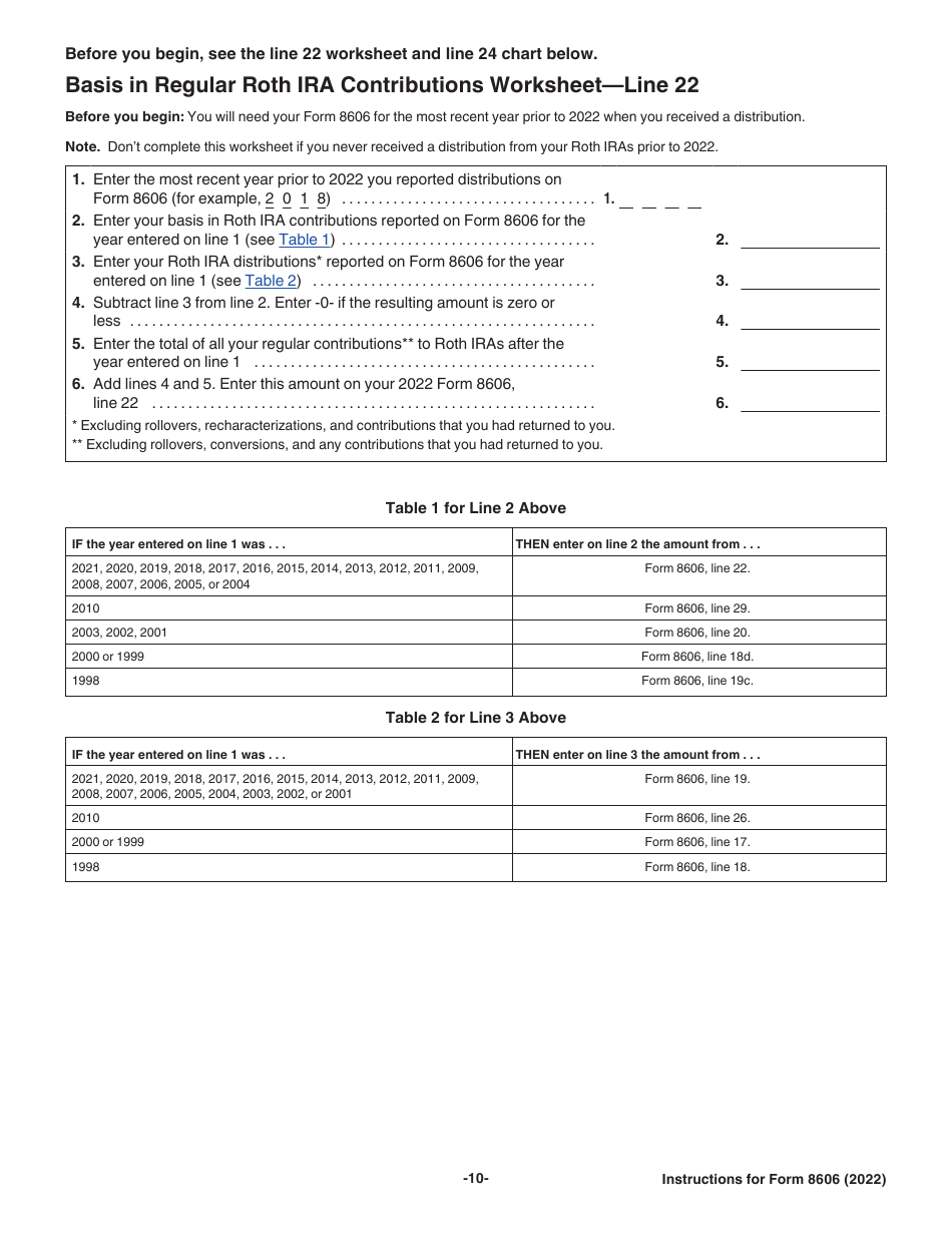 Instructions for IRS Form 8606 Nondeductible Iras, Page 10